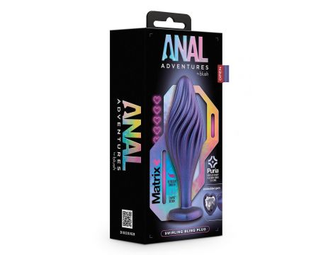 ANAL ADVENTURES MATRIX SWIRLING BLING PLUG SAPPHIRE - 5