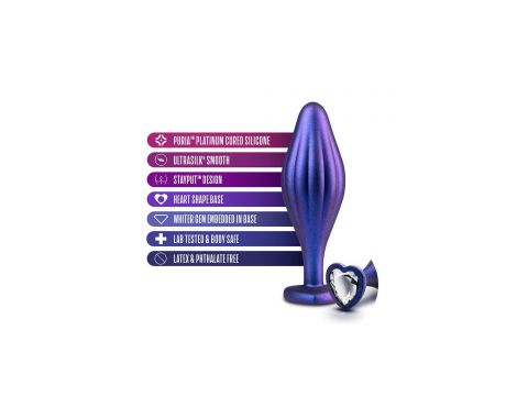 ANAL ADVENTURES MATRIX WAVY BLING PLUG SAPPHIRE - 4
