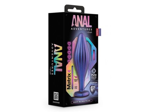 ANAL ADVENTURES MATRIX WAVY BLING PLUG SAPPHIRE - 5