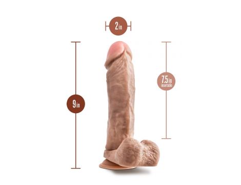 Dildo realistyczne Dr. Skin Mr. Magic z jajami beżowe 24 cm