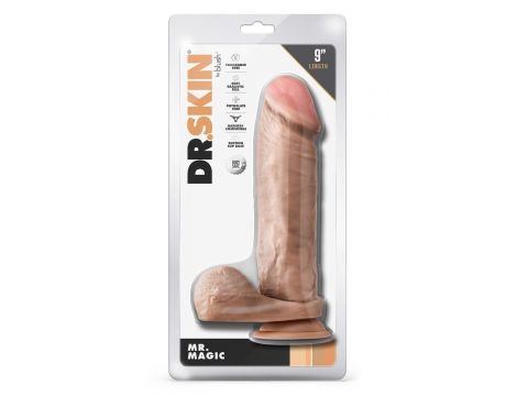 Dildo realistyczne Dr. Skin Mr. Magic z jajami beżowe 24 cm - 4