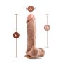 Dildo realistyczne Dr. Skin Mr. Magic z jajami beżowe 24 cm - 2
