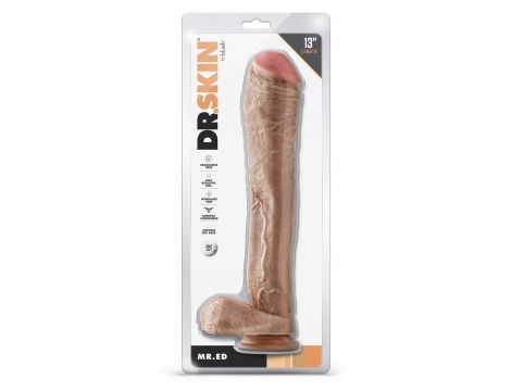 DR. SKIN MR. ED 13 INCH DILDO WITH BALLS BEIGE - 4