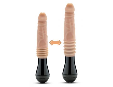 DR. SKIN SILICONE DR. KNIGHT THRUSTING GYRATING VIBRATING DILDO BEIGE - 2