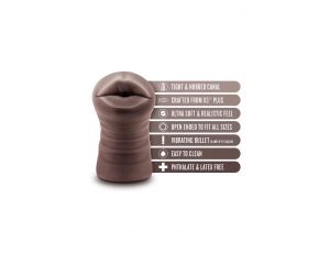 Masturbator wibrujący Krystal Blush brązowy