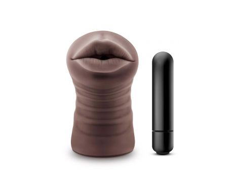 Masturbator wibrujący Krystal Blush brązowy - 3