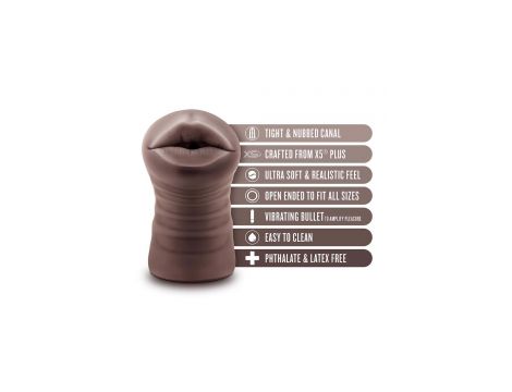 Masturbator wibrujący Krystal Blush brązowy