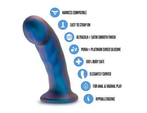 Dildo silikonowe Temptasia Rebellion niebieskie 14 cm - 4