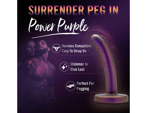 Dildo silikonowe Temptasia Surrender Peg Beginner fioletowe 12 cm - 4