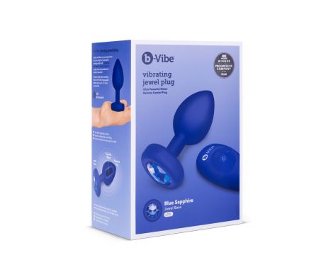 B-VIBE VIBRATING JEWEL PLUG L/XL NAVY - 5
