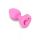 VIBRATING HEART SHAPE JEWEL PLUG SM PINK