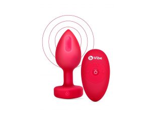 VIBRATING HEART SHAPE JEWEL PLUG ML RED