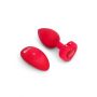 VIBRATING HEART SHAPE JEWEL PLUG ML RED - 3