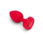 VIBRATING HEART SHAPE JEWEL PLUG ML RED - 4