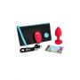 VIBRATING HEART SHAPE JEWEL PLUG ML RED - 6