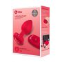 VIBRATING HEART SHAPE JEWEL PLUG ML RED - 5
