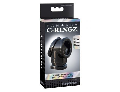 FANTASY C-RINGZ COCK PIPE WITH BALL-STRETCHER BLACK - 2