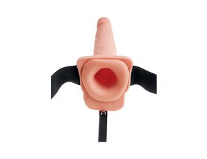 FETISH FANTASY SERIES 7 INCH SQUIRTING HOLLOW STRAP-ON LIGHT