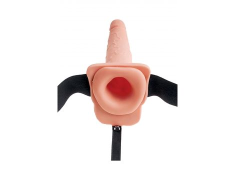FETISH FANTASY SERIES 7 INCH SQUIRTING HOLLOW STRAP-ON LIGHT