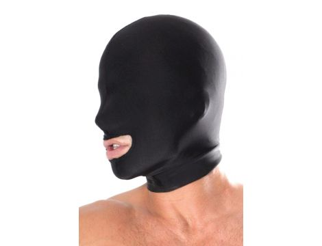 Kaptur z otworem na usta Fetish Fantasy Series spandex czarny