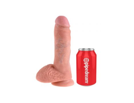 Dildo realistyczne King Cock 20 cm z jądrami Pipedream jasny - 2