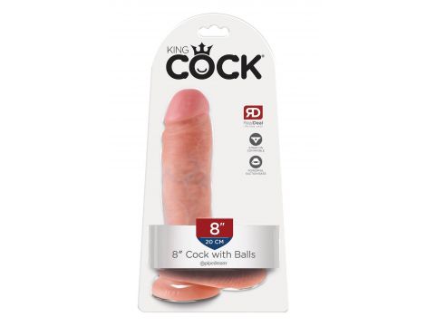 Dildo realistyczne King Cock 20 cm z jądrami Pipedream jasny - 4
