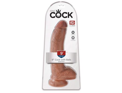 King Cock 9 inch Balls Tan - 6