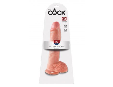 Dildo realistyczne King Cock 25 cm z jajami jasne Pipedream - 5