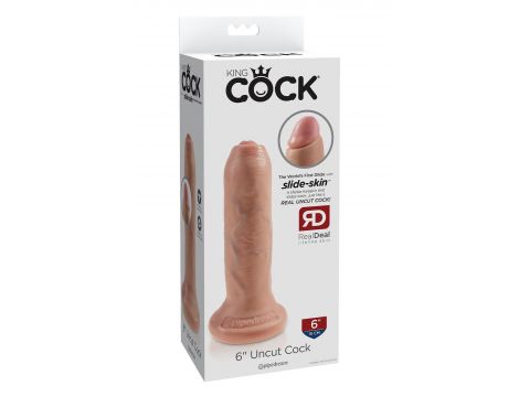 Dildo King Cock 6 cali nieobrzezany jasny - 4