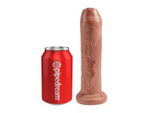 Dildo realistyczne King Cock nieobritzane 18 cm opalony