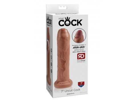 Dildo realistyczne King Cock nieobritzane 18 cm opalony - 3