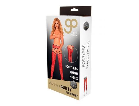 GP PRINTED FOOTLESS THIGH HIGHS, XL - 3