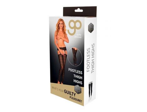 GP PRINTED DATEX FOOTLESS THIGH HIGHS, M - 2