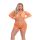 LEAF IT TO ME SHORT SET ORANGE, PLUS SIZE