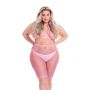 SUNSET GLOW BIKE SHORT SET PINK, PLUS SIZE - 2