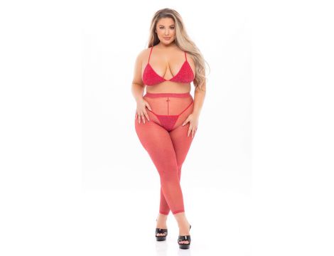TALL ORDER 3PC LEGGING SET RED, PLUS SIZE - 4