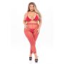 TALL ORDER 3PC LEGGING SET RED, PLUS SIZE - 5