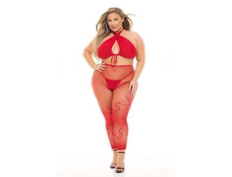 GIVES YOU HELL 3PC SET RED, PLUS SIZE