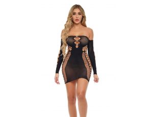 DIAMOND DRIPPIN DRESS BLACK, OS
