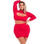 STOP & STARE 2PC SKIRT SET RED, 3XL/4XL - 2