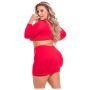 STOP & STARE 2PC SKIRT SET RED, 3XL/4XL - 5