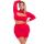 STOP & STARE 2PC SKIRT SET RED, 3XL/4XL