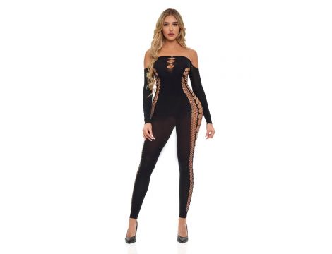DIAMOND DRIPPIN BODYSTOCKING BLACK, OS - 2