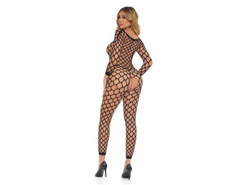 SWIPE RIGHT CROTCHLESS BODYSTOCKING BLACK, OS - 2