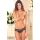 CROTCHLESS LACE V-THONG BLACK, M/L