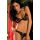 2PC LACE PEEKABOO BRA & CROTCHLESS THONG SET, BLACK