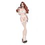 BOMBSHELL BOUDOIR STRAP OVERLAY TEDDY WHITE, M - 2
