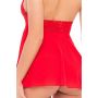 SEXIEST HALTER CHEMISE/G SET RED, M - 5
