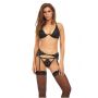 BOMBSHELL BOUDOIR EXPOSED WIRE 3 PC SET BLK, L - 2