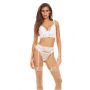 BOMBSHELL BOUDOIR PEEK A BOO WIRE 3 PC SET WHT, L - 2